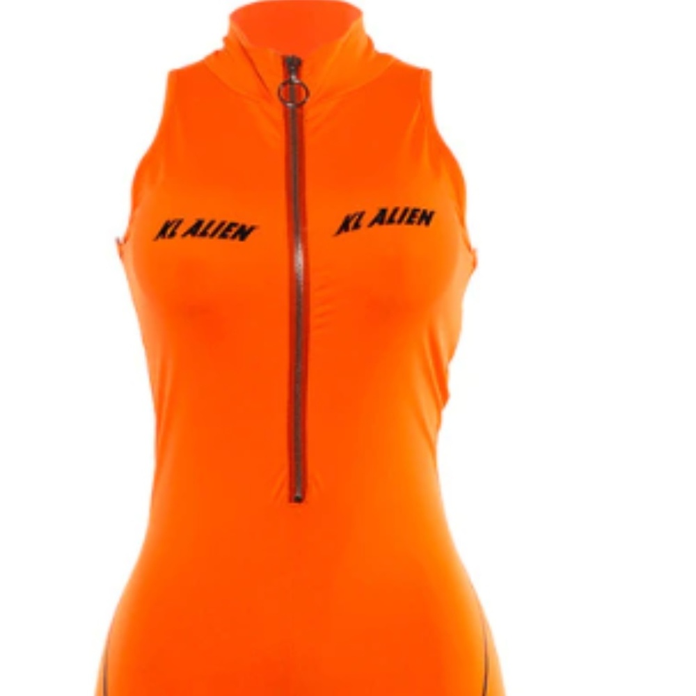Orange Neon Sleeveless Unitard